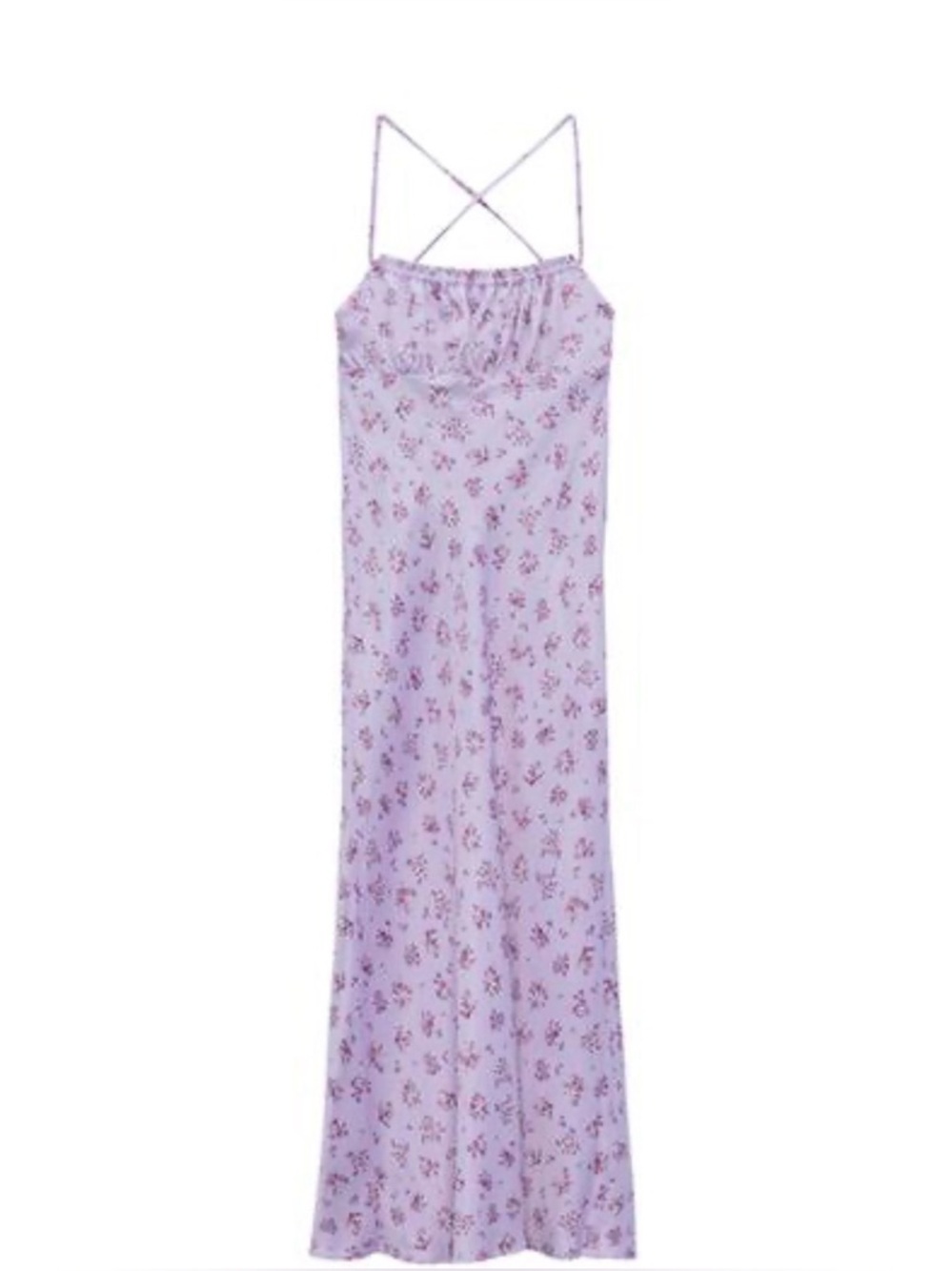 Zara Mauve Floral Summer Dress Size Small